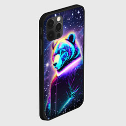 Чехол для iPhone 12 Pro Max Светящийся космический медведь, цвет: 3D-черный — фото 2
