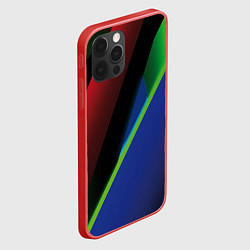 Чехол для iPhone 12 Pro Max Цветные полосы, цвет: 3D-красный — фото 2