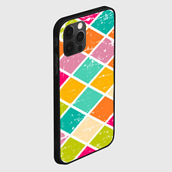 Чехол для iPhone 12 Pro Max Весёлые ромбики, цвет: 3D-черный — фото 2