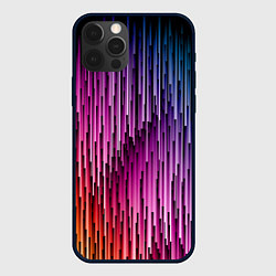 Чехол для iPhone 12 Pro Max Радужные узор полосы, цвет: 3D-черный
