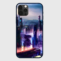 Чехол для iPhone 12 Pro Max Киберпанк мегаполис, цвет: 3D-черный