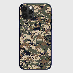 Чехол для iPhone 12 Pro Max Коричнево - черный камуфляж, цвет: 3D-черный