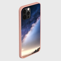 Чехол для iPhone 12 Pro Max Звёздное небо и горы, цвет: 3D-светло-розовый — фото 2