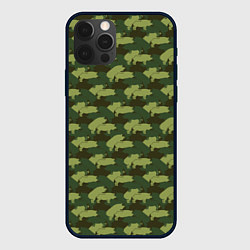Чехол для iPhone 12 Pro Max Свиньи 18 камуфляж, цвет: 3D-черный