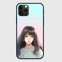Чехол для iPhone 12 Pro Max Девушка аниме в пастельных оттенках, цвет: 3D-черный