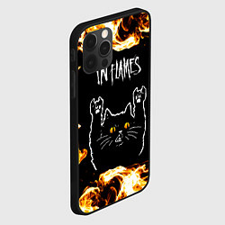 Чехол для iPhone 12 Pro Max In Flames рок кот и огонь, цвет: 3D-черный — фото 2