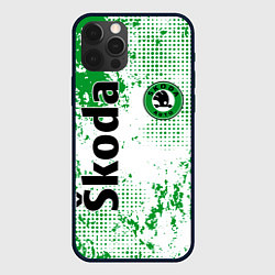 Чехол для iPhone 12 Pro Max Skoda auto logo, цвет: 3D-черный
