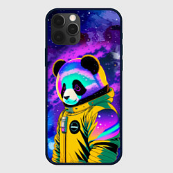 Чехол для iPhone 12 Pro Max Панда-космонавт в космосе - неон, цвет: 3D-черный