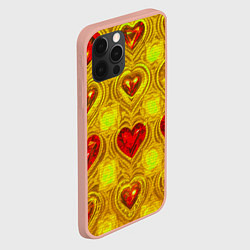 Чехол для iPhone 12 Pro Max Узор рубиновые сердца, цвет: 3D-светло-розовый — фото 2