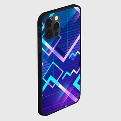 Чехол для iPhone 12 Pro Max Разноцветные квадраты цветные, цвет: 3D-черный — фото 2