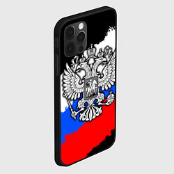 Чехол для iPhone 12 Pro Max Триколор - герб РФ, цвет: 3D-черный — фото 2