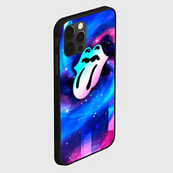 Чехол для iPhone 12 Pro Max Rolling Stones неоновый космос, цвет: 3D-черный — фото 2
