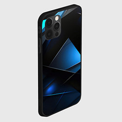 Чехол для iPhone 12 Pro Max Blue black texture, цвет: 3D-черный — фото 2