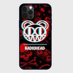 Чехол для iPhone 12 Pro Max Radiohead rock glitch, цвет: 3D-черный