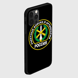 Чехол для iPhone 12 Pro Max Ракетные войска и артиллерия России, цвет: 3D-черный — фото 2