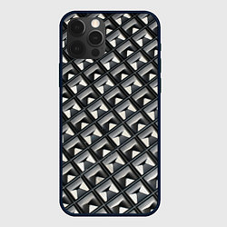 Чехол для iPhone 12 Pro Max Текстура металла, цвет: 3D-черный