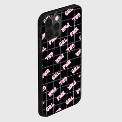 Чехол для iPhone 12 Pro Max Girl power - черный в клетку, цвет: 3D-черный — фото 2