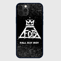 Чехол для iPhone 12 Pro Max Fall Out Boy с потертостями на темном фоне, цвет: 3D-черный