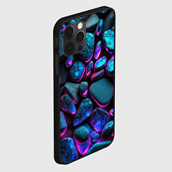 Чехол для iPhone 12 Pro Max Неоновые камни, цвет: 3D-черный — фото 2