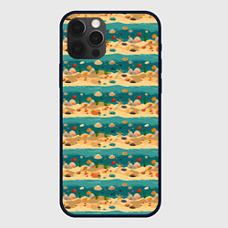 Чехол для iPhone 12 Pro Max Пляж море и ракушки, цвет: 3D-черный