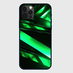Чехол для iPhone 12 Pro Max Зеленая неоновая абстракция, цвет: 3D-черный