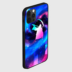 Чехол для iPhone 12 Pro Max Children of Bodom неоновый космос, цвет: 3D-черный — фото 2