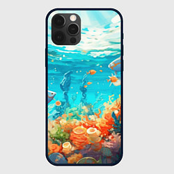 Чехол для iPhone 12 Pro Max Морской подводный мир, цвет: 3D-черный