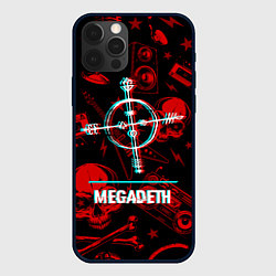 Чехол для iPhone 12 Pro Max Megadeth rock glitch, цвет: 3D-черный