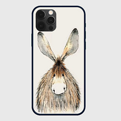 Чехол для iPhone 12 Pro Max Ушастый ослик, цвет: 3D-черный
