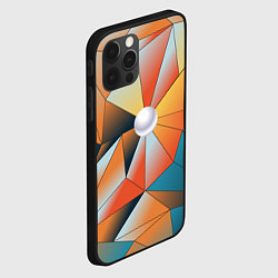 Чехол для iPhone 12 Pro Max Жемчужина - градиент из полигональных треугольнико, цвет: 3D-черный — фото 2