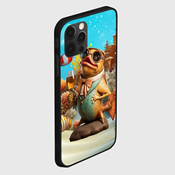 Чехол для iPhone 12 Pro Max Карп с пивом, цвет: 3D-черный — фото 2