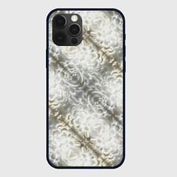 Чехол для iPhone 12 Pro Max Мягкие белые абстрактные цветы, цвет: 3D-черный