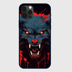 Чехол iPhone 12 Pro Max Red blue wolf