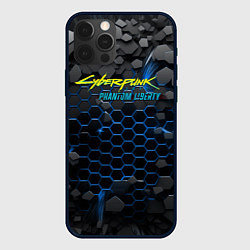 Чехол для iPhone 12 Pro Max Cyberpunk 2077 phantom liberty blue, цвет: 3D-черный