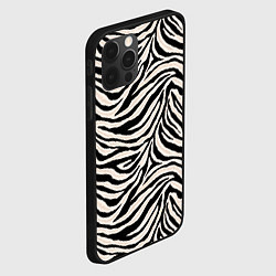 Чехол для iPhone 12 Pro Max Полосатая шкура зебры, белого тигра, цвет: 3D-черный — фото 2