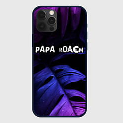 Чехол для iPhone 12 Pro Max Papa Roach neon monstera, цвет: 3D-черный