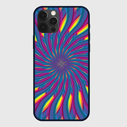 Чехол для iPhone 12 Pro Max Оптическая иллюзия веер, цвет: 3D-черный