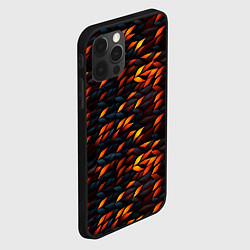 Чехол для iPhone 12 Pro Max Black orange texture, цвет: 3D-черный — фото 2