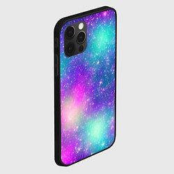 Чехол для iPhone 12 Pro Max Яркий розово-голубой космос, цвет: 3D-черный — фото 2