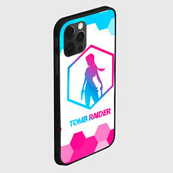 Чехол для iPhone 12 Pro Max Tomb Raider neon gradient style, цвет: 3D-черный — фото 2