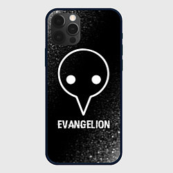 Чехол для iPhone 12 Pro Max Evangelion glitch на темном фоне, цвет: 3D-черный