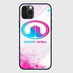 Чехол для iPhone 12 Pro Max Great Wall neon gradient style, цвет: 3D-черный