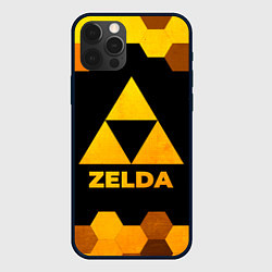 Чехол для iPhone 12 Pro Max Zelda - gold gradient, цвет: 3D-черный