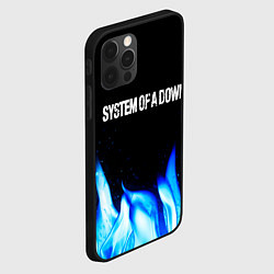 Чехол для iPhone 12 Pro Max System of a Down blue fire, цвет: 3D-черный — фото 2