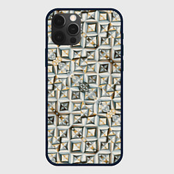 Чехол для iPhone 12 Pro Max Квадраты и ромбы, цвет: 3D-черный