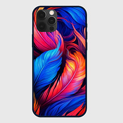 Чехол для iPhone 12 Pro Max Экзотические перья, цвет: 3D-черный