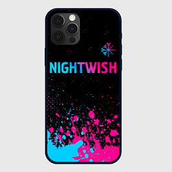 Чехол для iPhone 12 Pro Max Nightwish - neon gradient: символ сверху, цвет: 3D-черный