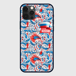 Чехол для iPhone 12 Pro Max Russia pattern, цвет: 3D-черный