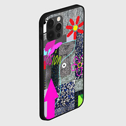 Чехол для iPhone 12 Pro Max Техника пэчворк, цвет: 3D-черный — фото 2