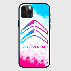 Чехол для iPhone 12 Pro Max Citroen neon gradient style, цвет: 3D-черный